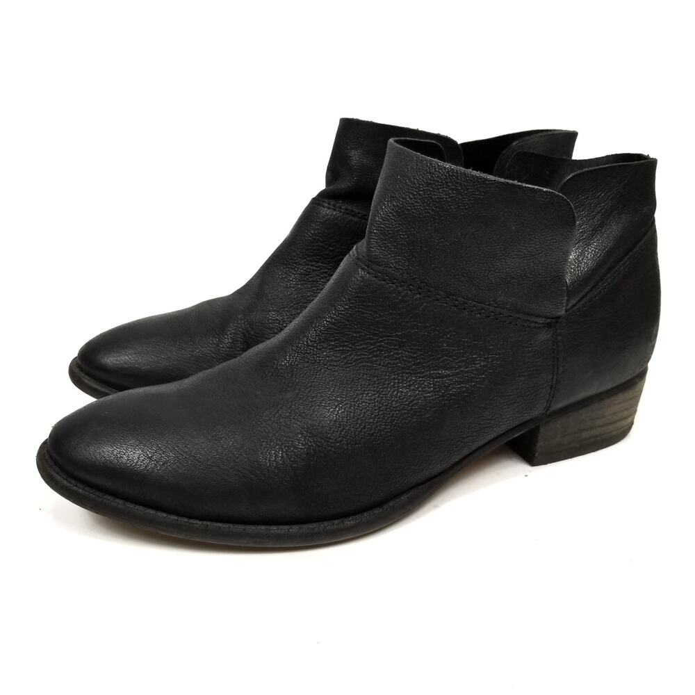 Seychelles Snare Black Leather Ankle Boots Booties Size 7.5